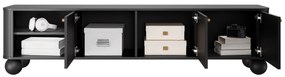 TV stolík Vespera 3D 187 cm - čierna / zlatá / čierne nohy
