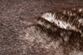 Okrúhly prateľný koberec LAPIN shaggy protišmykový , slonová kosť / čokoláda Veľkosť: kruh 100 cm