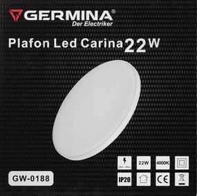Germina LED prisadené stropné svietidlo 22W okrúhle - neutrálna biela