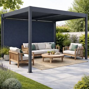 Bočná zástena pre bioklimatickú pergolu BestBerg BBP-W370 / 370 × 204 cm / sivá