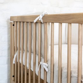 Postieľka z dubového dreva s nastaviteľnou výškou 60x120 cm v prírodnej farbe Forrest – Vipack