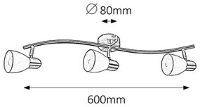 Rabalux 6308 - Bodové svietidlo SOMA 3xE14/40W/230V