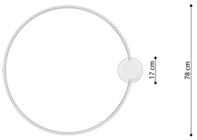 Stropné LED svietidlo Rio 78, 1x LED 50w, 3000k, w