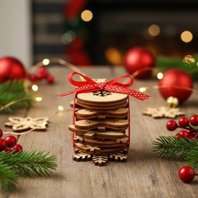 Krásne drevené vianočné ozdoby 10 ks