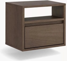 Závesný nočný stolík so zásuvkou Zolia 40 cm - orech elegant