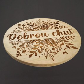 AMADEA Drevená otočná doštička s textom a listami, masívne drevo, 35 cm