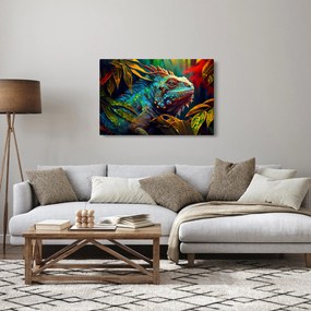 Obraz - Farebný leguán (90x60 cm)