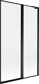 Mexen Mist L, 2-krídlová vaňová zástena, pravá 110 x 150 cm, čierny rám, čierna - 8A9L-110-011-70-70-P