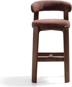 Hnedá/v tmavo prírodnej farbe barová stolička z jaseňového dreva (výška sedadla 75 cm) Granite – Kave Home