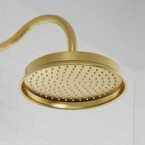 STEINBERG 350 horná sprcha 1jet, priemer 225 mm, so sprchovým ramenom 400 mm, kartáčované zlato, 3501680BG