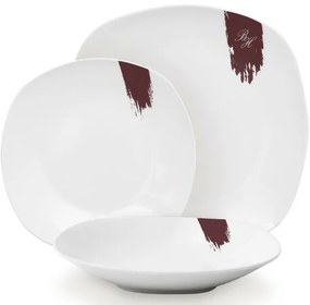 BerlingerHaus 18-dielna súprava tanierov Leonardo, biela-bordó