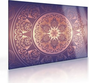 Sklenený obraz - Mandala na fialovom gradiente (70x50 cm)