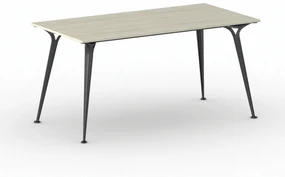 Kancelársky stôl PRIMO ALFA, čierna podnož, 1600 x 800 mm, dub prírodný