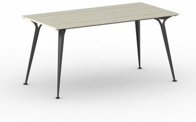 Kancelársky stôl PRIMO ALFA, čierna podnož, 1600 x 800 mm, dub prírodný