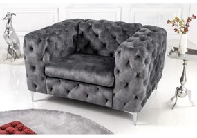 Kreslo 41297 Modern Barock Zamat Šedá  - Komfort-nábytok