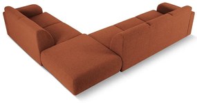 Hnedá rohová pohovka z textílie bouclé (pravý roh) Molino – Micadoni Home