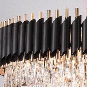 Toolight Toolight, stropná závesná krištáľová lampa 9xE14 APP1058-CP, čierna-zlatá, OSW-04400