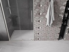 Mexen Velar L, posuvné sprchové dvere do otvoru 120 cm, 8mm číre sklo, brúsená oceľ, 871-120-003-01-97