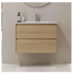 Kúpeľňová skrinka s umývadlom MOLDE 80 cm, dub