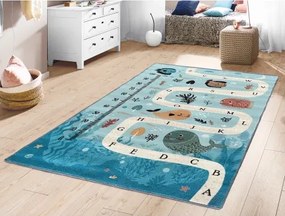 Detský koberec Ares 80x150 cm, morská abeceda%