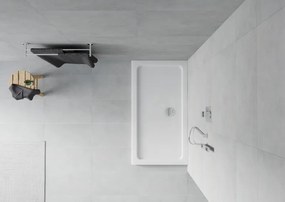 Mexen SLIM - Obdĺžniková sprchová vanička 130x70x5cm + chrómový sifón, biela, 40107013