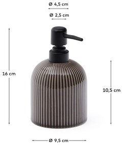 Tmavohnedý keramický dávkovač mydla Selime – Kave Home