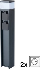 Brilagi -Vonkajšia lampa so 2 zásuvkami SCHUKO PILLAR 1xG9/11W/230V IP44 antracit