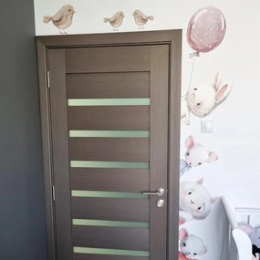 Nálepky na steny do detskej izby - Akvarelové zvieratká okolo dverí