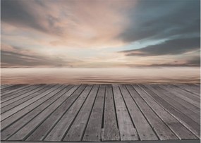 Sklenený obraz - Mólo pri západe slnka (70x50 cm)