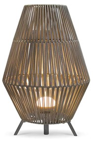 Stojacia lampa Taupe vrátane stmievateľného LED, IP54, nabíjateľná s diaľkovým ovládaním - Conta
