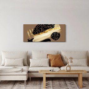 Obraz - Abstrakcia golden brown N⁰3 (120x50 cm)