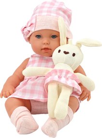 LEAN Toys Baby Doll Baby Bunny Crate šaty ružové
