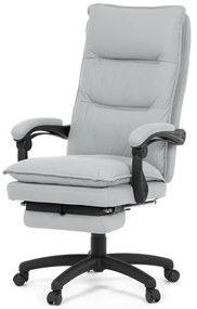 Kancelářské židle s podnožkou, světle šedá látka, PC mechanismus s aretací