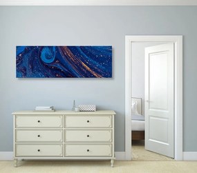 Obraz modrá abstrakcia - 150x50