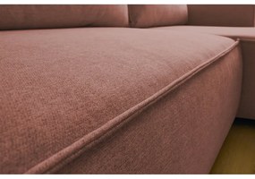 Ružová variabilná rozkladacia rohová pohovka Nihad – Bobochic Paris