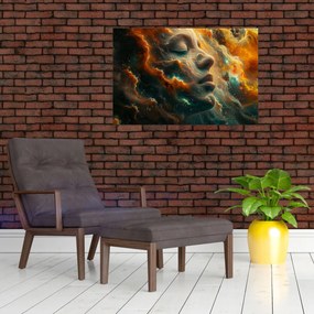 Obraz - Tvár vo vesmíre (90x60 cm)