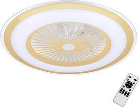 Stropné LED svietidlo Zephyr, 1x LED 48w, 3000-6000k, g, s ventilátorom a ovládačom