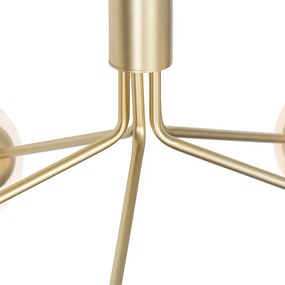 Závesné svietidlo v štýle Art Deco zlaté s opálovým sklom 5-žiarovkové - Coby