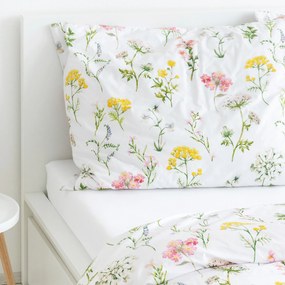 Goldea bavlnené posteľné obliečky - kvitnúca lúka 140 x 220 a 70 x 90 cm