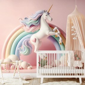 Fototapeta pastelový jednorožec v dúhe