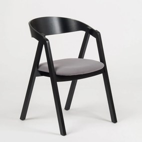 Stima stolička GURU buk s čalúneným sedákom Vyberte odtieň ->: Čierna, Vyberte látku ->: CARABU grigio 77