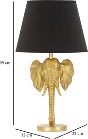 Stolná lampa Elephant 59 cm čierno-zlatá