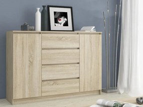 Komoda Keanu IV (dub sonoma). Akcia -19%. Vlastná spoľahlivá doprava až k Vám domov. 1128673