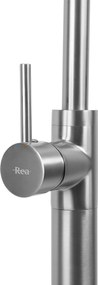 Rea Lungo, voľne stojaca umývadlová batéria, brúsená oceľ, REA-B4305