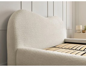 Béžová čalúnená dvojlôžková posteľ s úložným priestorom s roštom 180x200 cm Orlane – Bobochic Paris