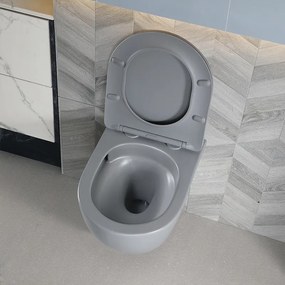BPS-koupelny Závesná WC misa so SoftClose sedadlom HYD-7600, sivá matná