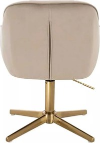 LuxuryForm DESIGN Stolička AVOLA VELUR na zlatom kríži - latte