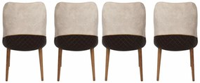 Sada jedálenských stoličiek Nova Cream and Walnut, 4 ks, 4 ks