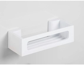 Matne biela plastová kúpeľňová polička bez vŕtania Turbo-loc Bralia – Wenko