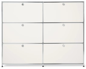 Veľká kovová komoda »CN3« so 6 výklopnými priehradkami, biela